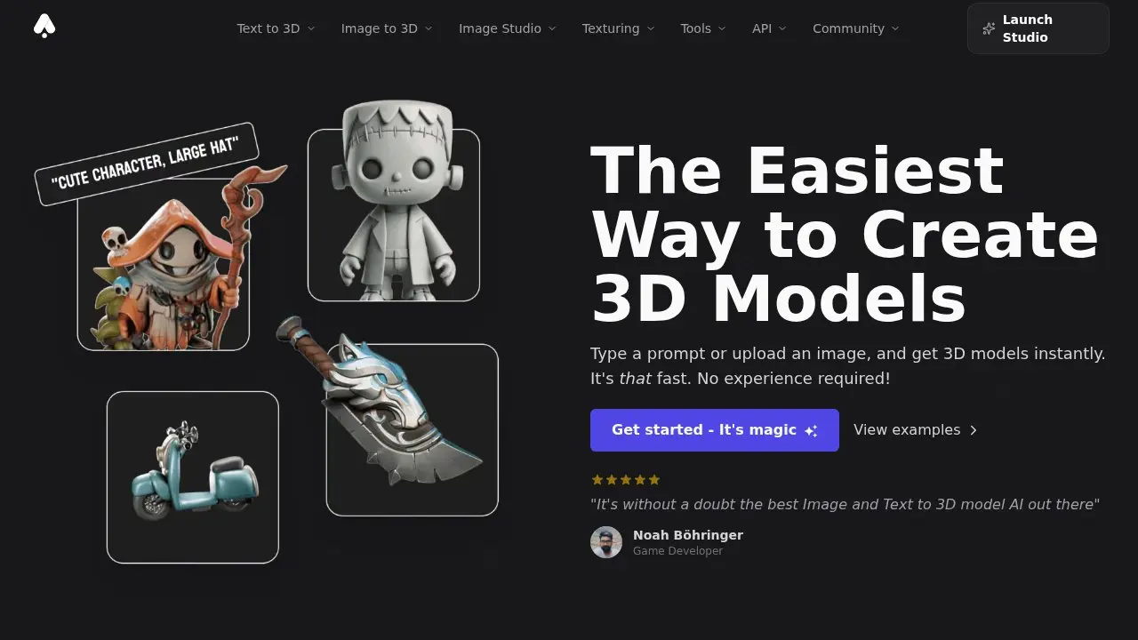 3D AI Studio Screenshot