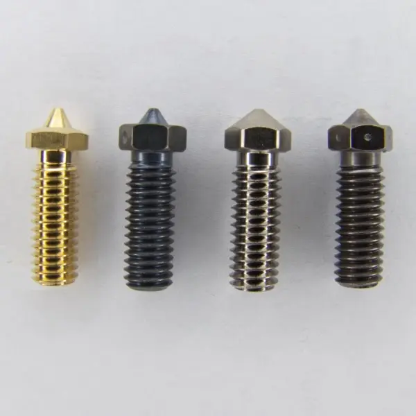 Übersicht von Volcano Düsen aus Messing, Stahl, Kupfer Nickel und E3D Nozzle X