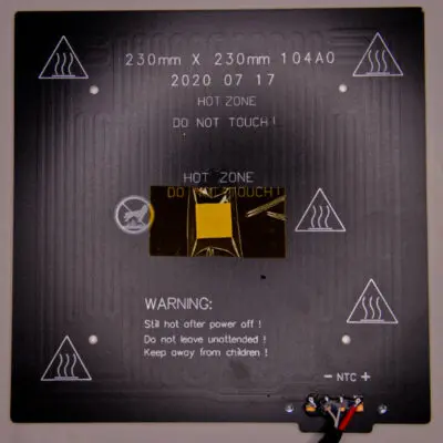 Heizbett Unterseite Artillery Hornet