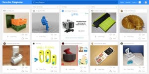kleine vorschau der Homepage von Thingyverse