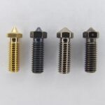 Übersicht von Volcano Düsen aus Messing, Stahl, Kupfer Nickel und E3D Nozzle X