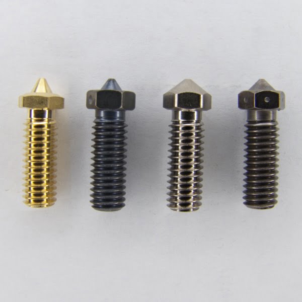 Volcano Düsen Übersicht 1 Übersicht von Volcano Düsen aus Messing, Stahl, Kupfer Nickel und E3D Nozzle X